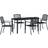 vidaXL 5 Piece Garden Anthracite Steel Patio Dining Set, 1 Table incl. 4 Chairs