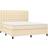 vidaXL Med LED-Lys 180x200 cm Stof Cremefarvet Rammeseng 180x203cm