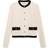 Mango Contrasting Cotton Cardigan Woman - Ecru