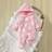 Shein Newborn Baby Girls Pink Heart Fleece Footed Romper - Warm Autumn/Winter