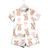 Shein Baby Girl Bow & Bear Graphic Casual Slim Fit Round Neck Comfortable Short Sleeve Shorts Pajama Set - Snug Fit