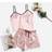 Shein Striped Print Satin Cami Pajama Set - Holiday