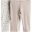 H&M Baby Leggings In Ribbet Bomuld - Beige/Blomstret