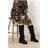 Yours Faux Suede Block Heel Knee High Boots - Black