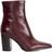 Dune London Patently Leather Ankle Boots - Burgundy