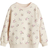 H&M Pige Blomstret Sweatshirt Med Tryk Og Børstet Inderside - Beige
