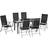 OutSunny 7-pcs - Black Patio Dining Set, 1 Table incl. 6 Chairs