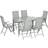OutSunny 7-pcs - Grey Patio Dining Set, 1 Table incl. 6 Chairs