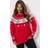 Yours Penguin Fairisle Christmas Jumper Novelty - Red