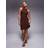 River Island Round Neck Beaded Strap Mini Dress - Brown
