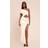 PrettyLittleThing Cream Slinky Cut Out Maxi Dress - White