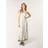 Blue Vanilla Off White Shirred Bandeau Linen Maxi Dress -