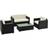 OutSunny 4-pcs - Black Outdoor Lounge Set, 1 Table incl. 2 Chairs & 1 Sofas
