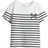 H&M T-shirt Med Trykt Motiv - Hvid/Sortstribet