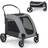Costway 4 Wheels Foldable Pet Extra Large Dog Stroller with Dual Entry Gray 83.8x116.8cm