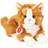 Hermann Teddy Liggende Kat Rødstribet 20 cm