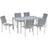 OutSunny 7-pcs - Grey Patio Dining Set, 1 Table incl. 6 Chairs