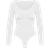 Creamy Fabrics Bodysuit Sculpting Shapewear Long Sleeve with String - White
