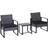 OutSunny 863-013 - Grey Bistro Set, 1 Table incl. 2 Chairs