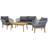 Venture Design Chania Loungesett, 1 Bord inkl. 2 Stolar & 1 Soffor