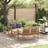vidaXL Garden Sofa 3 pcs Natural Solid Teak Wood Brown Outdoor Lounge Set