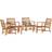 vidaXL Garden Sofa 5 pcs Natural Solid Teak Wood Brown Outdoor Lounge Set