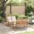 vidaXL Garden Sofa 3 Pcs Natural Solid Teak Wood Brown Outdoor Lounge Set