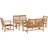vidaXL Garden Sofa 5 pcs Natural Solid Teak Wood Brown Outdoor Lounge Set