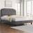 Yaheetech Upholstered Bed Frame with with Diamond Dark Grey 141x195cm