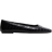 H&M Square-Toe Ballet Flats - Black/Crocodile Pattern