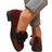 Shein Women Square Toe Casual Bow Decor Low Heel Slip-On Loafers - Dark Wine Red