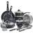 GreenLife Soft Grip Black Cookware Set with lid 16 Parts