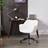 Furniture One Boucle Fabric White Office Chair 88cm