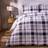 OHS Farmers Check Tartan Brushed Cotton Set Duvet Cover Beige