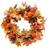 Living and Home 50cm Autumn LED Wreath with Mini Pumpkins Decoration