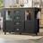 Lark Manor Kitchen Island On Wheels With 2 Storage Cabinets 4 Drawers - Black