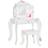 Homcom Kids Vanity Table Stool Dressing Set