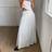Shein Long Solid Color Elastic High Waist Skirt - White
