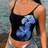 Shein Vintage Style Vacation Floral Print Sexy Strap - Blue