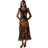 Warehouse Chiffon Lace Insert Frill Sleeve Midi Dress - Multi