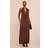 PrettyLittleThing Satin V Neck Maxi Dress - Chocolate
