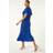 Roman V-Neck Stretch Midi Dress - Royal Blue