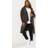 Yours Ribbed Midaxi Waterfall Cardigan - Brown