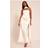PrettyLittleThing Bandeau Drape Detail Maxi Dress - White