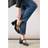 Dorothy Perkins Wide Fit Dawn Faux Patent Leather Double Mary Jane Heel Court Shoes - True Black