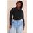 PrettyLittleThing Cotton Crew Neck Long Sleeve Bodysuit - Black