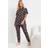 Yours Plus Size Leopard Print Pyjama Set - Grey