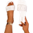 Shein New Pleated Ruffle Square Toe Flip Flops - White