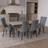 Neo Set of Six Studded Velvet Dining Dark Grey Kitchen Chair 92cm 6pcs