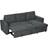 Homcom Convertible Dark Grey Sofa 3 Seater